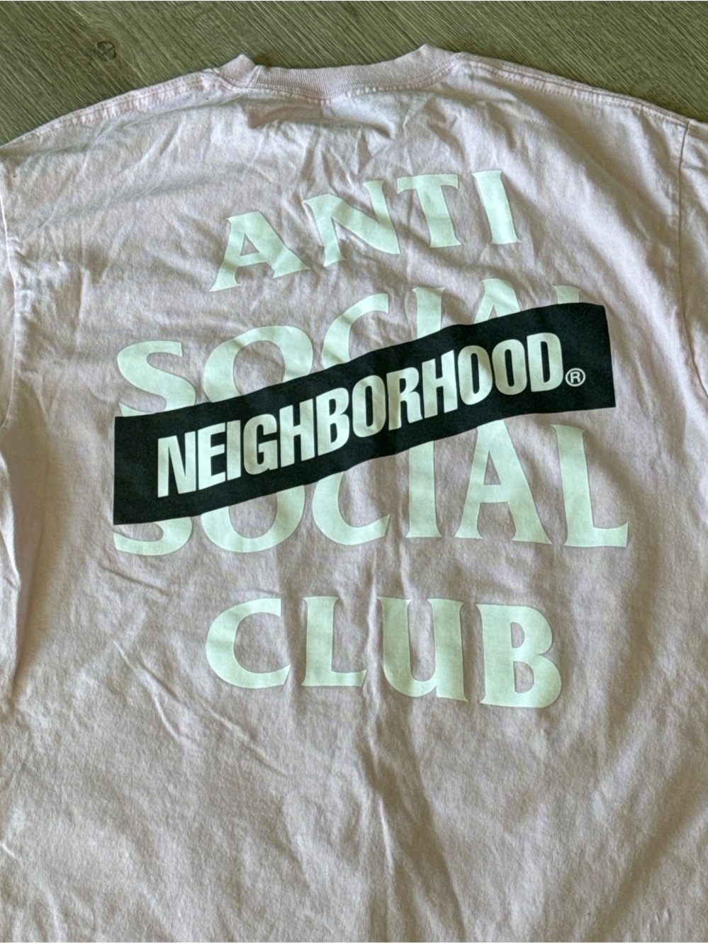 Neighborhood Pink Graphic Tee with Black Interior Logo